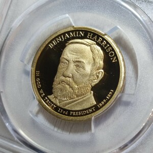1円スタート！ 準最高鑑定 PCGS PR69DCAM 2012-S ベンジャミン・ハリソン大統領 1ドル硬貨 アンティークコイン モダンコイン