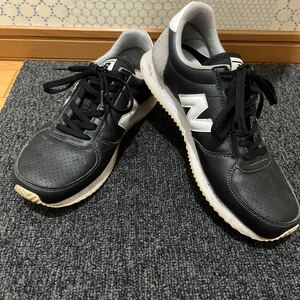 New Balance ニューバランス ブラック レザー 靴 スニーカー シューズ