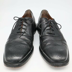 イタリア製 FLORSHEIM 内羽根式 ウィングチップ 本革 レザー レザーシューズ ブラック ( メンズ 9.5 ≒ 27.5cm ) KA0119 1円スタート