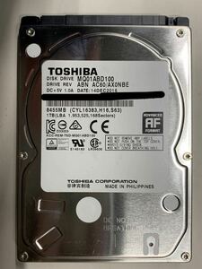 使用時間 2243時間 正常 TOSHIBA MQ01ABD100 1000GB 1TB n20240514-13