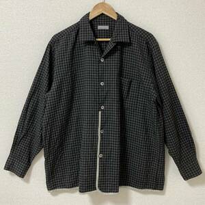 80s 90s コムデギャルソンオム パイピング チェック オーバーサイズ オープンカラー 長袖シャツ HOMME 開襟 田中 VINTAGE archive 4020387