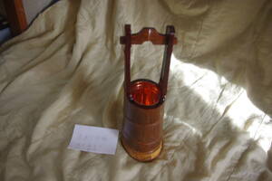 花器 竹製 花入 花生 華道具 花瓶、朱塗り手桶、焼根付き