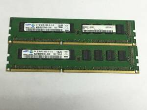 【中古パーツ】　サーバーメモリー SAMAUNG 1GB 1R*8 PC3-10600E-09-10-D0 1GBx2枚　計2GB 1121 ■Z062