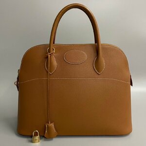 1円 美品 □A刻印 HERMES エルメス ボリード 35 クシュベル レザー ハンドバッグ トートバッグ ショルダーバッグ ブラウン 茶 25938