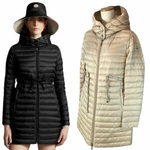 j72 MONCLER モンクレール BARBEL バルベル ダウンジャケット ライト ダウンコート ベージュ 薄手 アウター 1 レディース 正規品