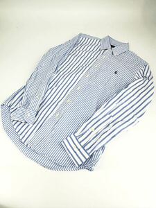 希少/美品 クレイジー/RALPH LAUREN/ストライプ シャツ/xs/ラルフローレン/rrl polo ポロ トップス スーツ ネクタイ シャツ rugby ラグビー