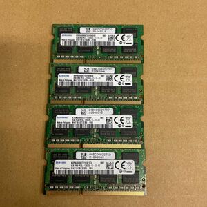 ウ80 SAMSUNG ノートPCメモリ 8GB 2Rx8 PC3L-12800S 4枚