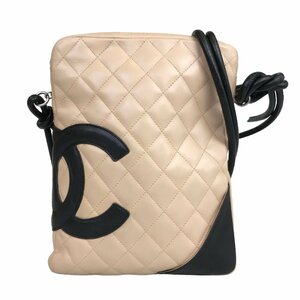 【1円～】シャネル CHANEL バッグ ショルダーバッグ カンボンライン ココマーク レザー ブラック ベージュ 9番台 中古