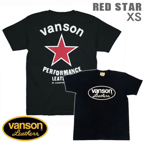 VANSON / バンソン 半袖Ｔシャツ VSS-10「RED STAR」サイズXS ブラック 別注 レッドスター