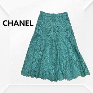 高級 CHANEL シャネル p53158v39751 ココマークプレート レース ワイドパンツ レディース