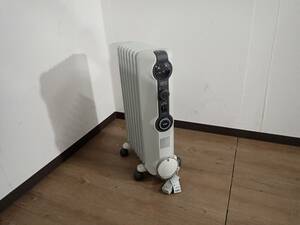 中古 オイルヒーター DeLonghi HJ0812 デロンギ ゼロ風暖房 静音 折りたたみ式キャスター 8-10畳 1200W ホワイト 家電 暖房 82826JN