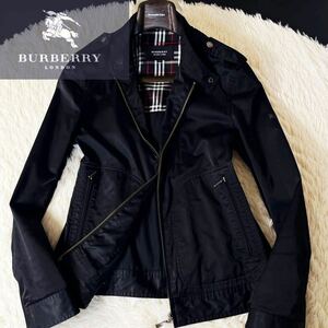 L33【Tシャツにさらっと】定価12万 美品●BURBERRY BLACK LABEL●スポーティ格上げ●サマートレンチ●ブルゾン　バーバリーコート メンズ M