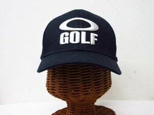 s3497　極美品　Oakley　オークリー　3D　ゴルフ　キャップ　帽子　CAP　ロゴ入り　調整可能　ゴルフキャップ　ネイビー