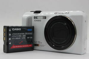 【美品 返品保証】 カシオ Casio Exilim EX-ZR200 ホワイト 12.5x バッテリー付き コンパクトデジタルカメラ v636