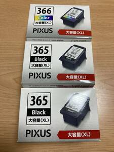 PIXUS 純正インク 大容量黒 BC-365XL（2個）、大容量カラー BC-366XL（1個）新品・未使用品