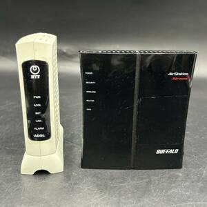 NTT/エヌティーティー BAFALLO/バッファロー 無線LANルーター 2台まとめ 現状品 ADSLモデム-MSⅢ/WHR-300