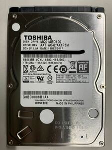 使用時間 927時間 正常 TOSHIBA MQ01ABD100 1000GB 1TB n20240514-17