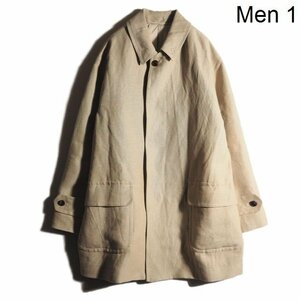 K9925P　▼A. PRESSE アプレッセ▼　23SS リネン ハーフコート ベージュ 1/S オーバーサイズ 23SAP-01-06H Linen Half Coat 春夏 rb mks