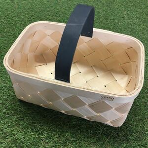 GX683 verso DESIGN LASTU Mushroom Basket S black leather マッシュルーム バスケット 北欧 木製 キズ有り 未使用 保管品 カゴ