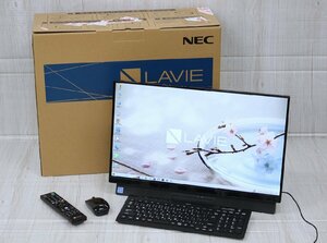 【行董】CO635BPM10 ☆美品☆ NEC LAVIE PC-DA370MAB モニタ一体型PC Windows 10 Home メモリ 8GB HDD 1TB キーボード マウス リモコン付き
