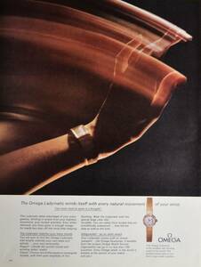稀少・時計広告！1966年オメガ 時計広告/Omega Ladymatic Watch/レディース/ジュエリー/K