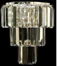 アンティーク調クリスタルガラス使用クリスタルクリアブラケットランプ２灯