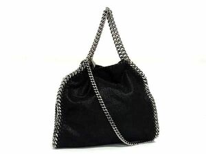 1円 ■美品■ STELLA McCARTNEY ステラ マッカートニーファラベラ エコレザー チェーン 2WAY ハンドバッグ ショルダー ブラック系 FB0858