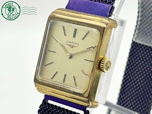 2404604551　◇ LONGINES ロンジン 805 5602 Cal.5602 手巻き 17石 ゴールド文字盤 スクエア レディース 腕時計 中古