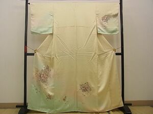 平和屋野田店■訪問着　総刺繍　檜扇花文　暈し染め　逸品　BAAC9106xi