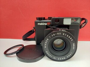 ■ PLAUBEL makina67 中判フィルムカメラ NIKKOR 2.8/80 動作確認済 シャッター、露出計OK プラウベル