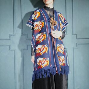 USA VINTAGE PATTERNED DESIGN CAPE COAT/アメリカ古着柄デザインケープコート