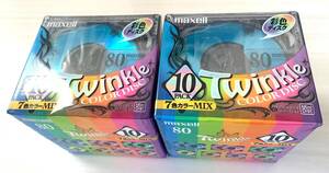 ★未開封品 美品★ maxell マクセル 録音用ミニディスク MD Twinkle Color Disc 80 10枚セット×2個＝合計20枚