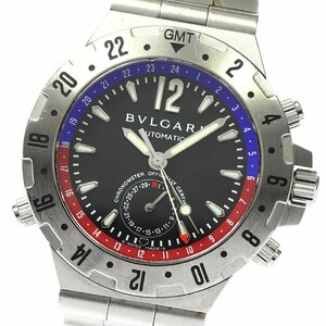 ベルト訳あり ブルガリ BVLGARI GMT40S ディアゴノ GMT 自動巻き メンズ 保証書付き_795702