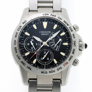 SEIKO セイコー クレドール フェニックス ワールドタイム オートマチック 熊川哲也モデル GCBG987 / 4S77-0A40 SS メンズ 時計 2310184