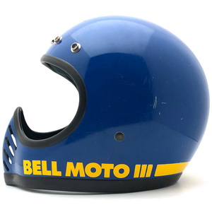送料無料 BELL MOTO3 初期型 BLUE 58cm/ベルモト3青ブルービンテージヘルメットフルオフロードmoto4moto starモトスター500txmchal60s70s
