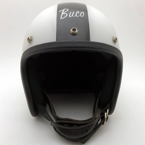 送料無料 純正チンカップ付 BUCO GT WHITE × BLACK 59cm/ブコ白ビンテージヘルメットドラゴンresistalレジスタルblue linebell500tx60s70s