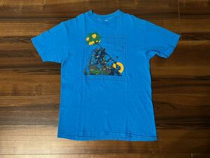 スペシャル 1990年Hanes オレゴン大学地球保護活動イベントTシャツL USA製ビンテージ 硫黄島パロディイラスト アートt フルーツ70s80s90s