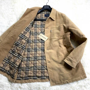 極美品XXL~XL.LL!BURBERRY LONDONキルティングジャケットキャメルベージュノバチェック柄スウェードジャケット大きい バーバリーロンドン