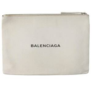 バレンシアガ BALENCIAGA エブリデイロゴクリップM ロゴレザークラッチバッグ 中古 BS99