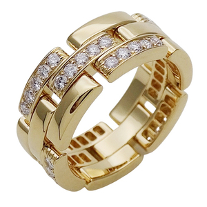カルティエ Cartier リング レディース ブランド 指輪 750YG ダイヤモンド マイヨンパンテール ゴールド #54 約13.5号 ジュエリー 磨き済み