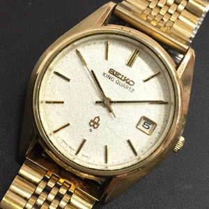 セイコー デイト クォーツ 腕時計 4822-8000 メンズ ホワイト文字盤 未稼働品 社外ブレス SEIKO QR052-238