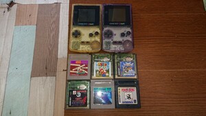 ★1スタ★ Nintendo GAME BOY COLOR ニンテンドー ゲームボーイ カラー 本体 CGB-001 クリアパープル/クリア 2台 ソフト6本