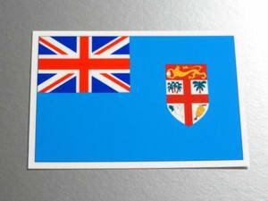 1■_フィジー国旗ステッカー Sサイズ 5x7.5cm 1枚即買■Fiji Flag sticker decal 海外旅行耐水シール OC