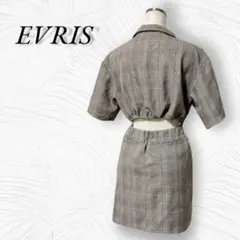 【エヴリス EVRIS】バックオープンミニワンピース チェック E2053