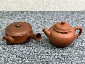 ⑬ 骨董 急須 2点 詳細不明 平型横手 茶道具 茶器 C01