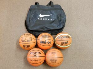 ジャンク品 バスケットボール 7号球 5点 おまとめセット molten JB・88 GL7 / タチカラ SBB-99 SB-7 / SPALDING 現状渡し