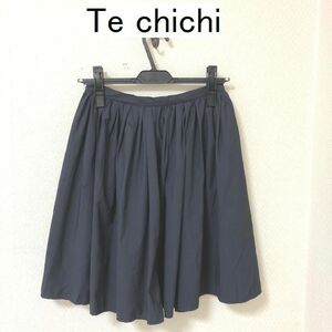 Te chichi（テチチ）スカート　ミニ　春　夏　ギャザー スカート ネイビー S オフィス 夏