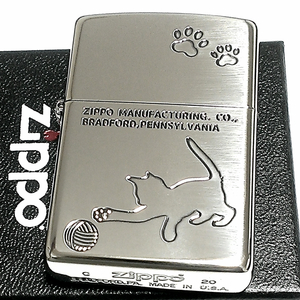 ZIPPO ライター キャットシリーズ ジッポ ニッケルメッキ いぶし仕上げ 可愛い メンズ 銀 シルバー 猫 おしゃれ ギフト プレゼント