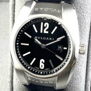【1円箱付】BVLGAR ブルガリ 腕時計 レディース Ergon エルゴン EG30S ブラック文字盤 ラウンドフェイス デイト 可動品