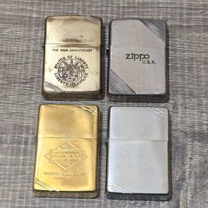 【ジッポ】 Zippo ダイアゴナルライン 4個セット プレーン 自由の女神 THE 100th ANNIVERSARY 両面加工 1986 1989 1992年製 MADE IN USA ラ